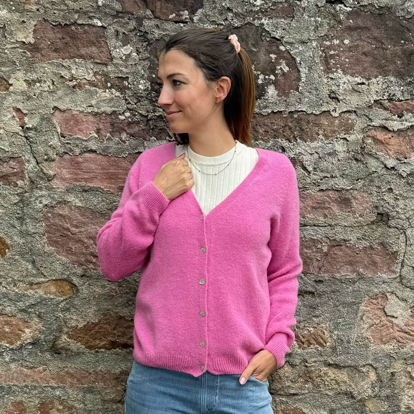 Alpaka-Strickjacke Abbie