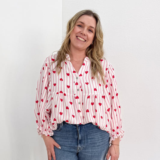 Musselinbluse Kaja Hearts