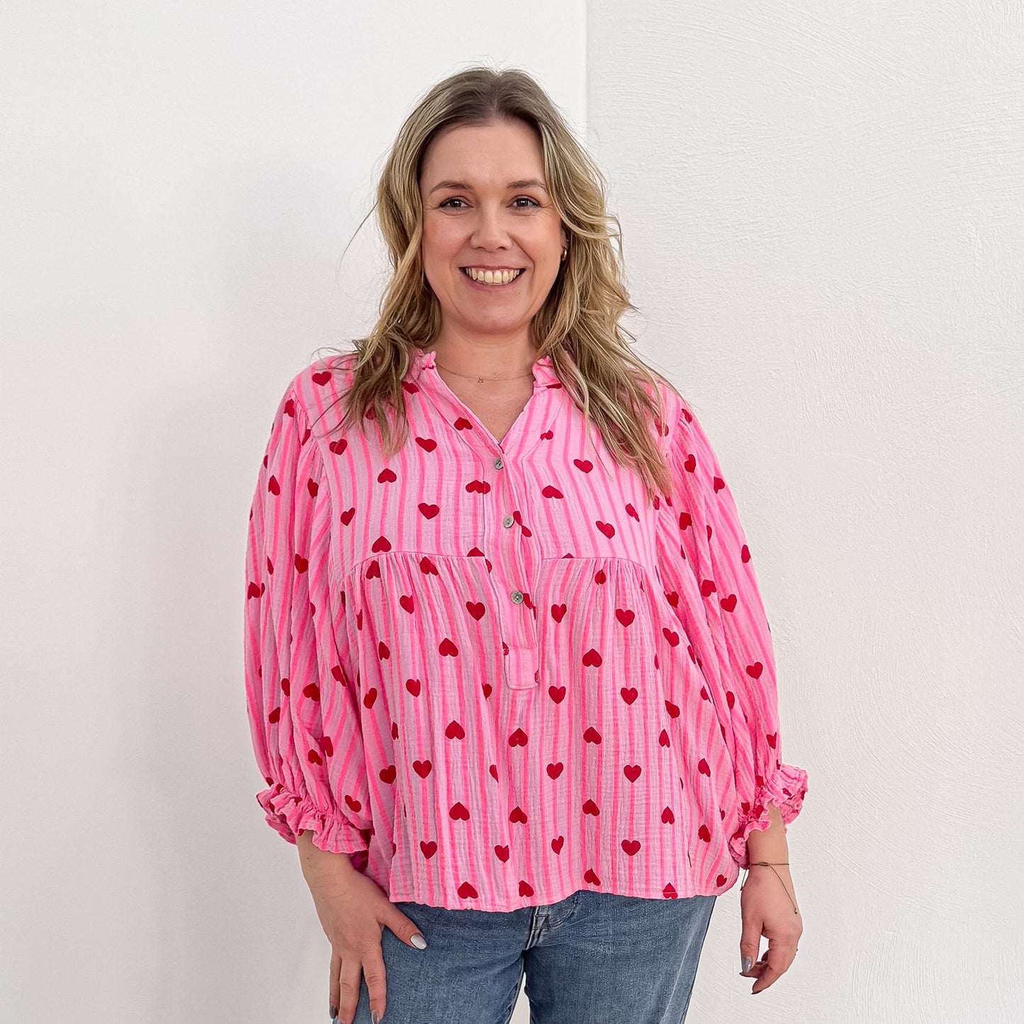 Musselinbluse Kaja Hearts