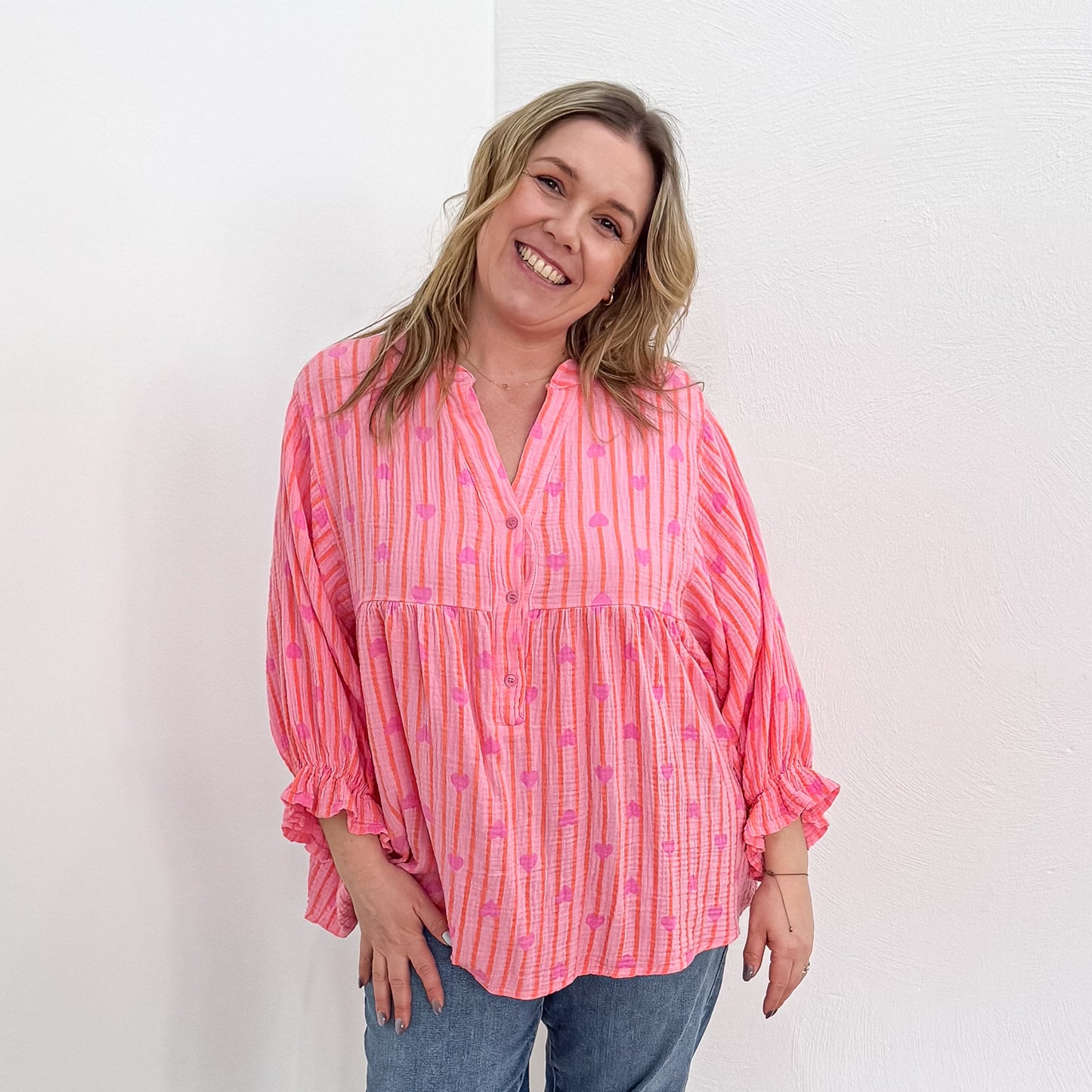 Musselinbluse Kaja Hearts