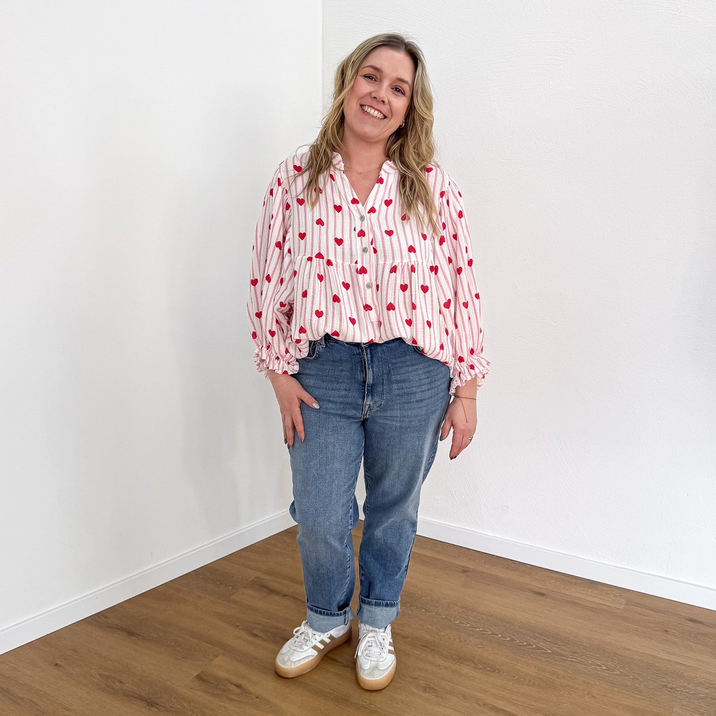Musselinbluse Kaja Hearts