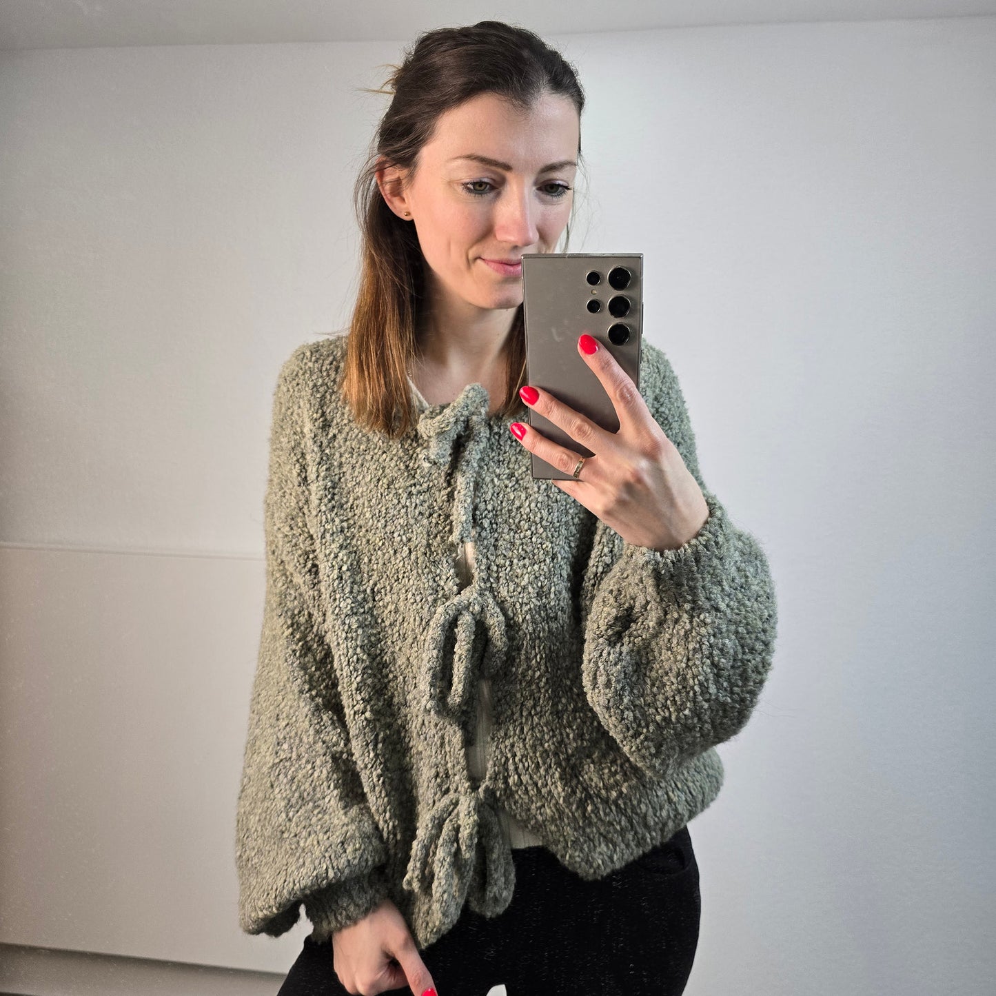 Bouclé Strickjacke Nela