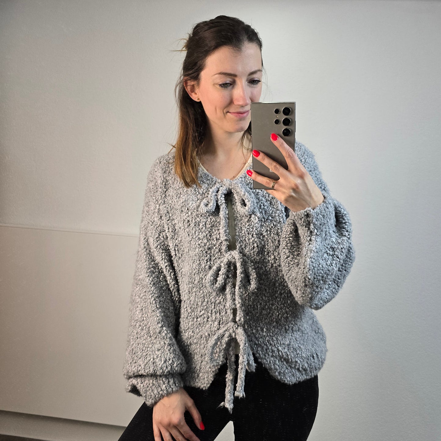 Bouclé Strickjacke Nela